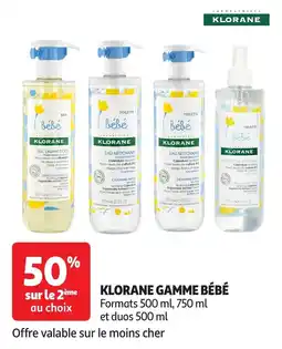 Auchan Klorane gamme bébé offre