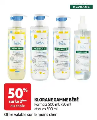 Auchan Klorane gamme bébé offre