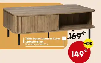 Maxi Bazar Table basse 2 portes Colva offre