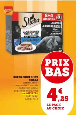 Super U Sheba Repas pour chat offre