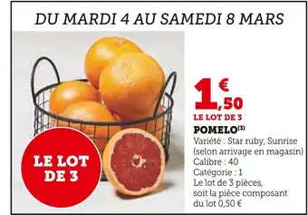 Super U Pomelo offre