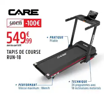 Intersport CARE Tapis de course run-18 offre