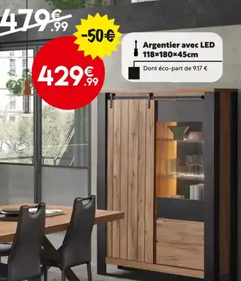 Maxi Bazar Argentier avec LED 118×180×45cm offre