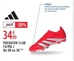 Intersport Adidas Predator club fg/mg j offre