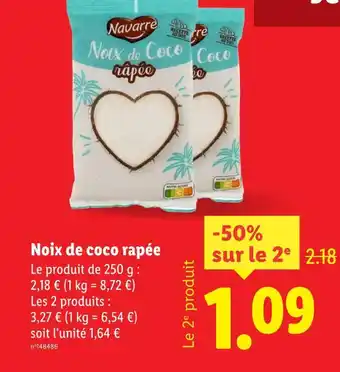 Lidl Navarre Noix de coco râpée offre