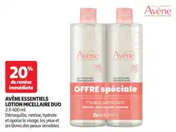 Auchan Avène essentiels lotion micellaire duo offre