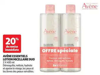 Auchan Avène essentiels lotion micellaire duo offre