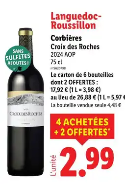 Lidl Croix des Roches Corbières offre