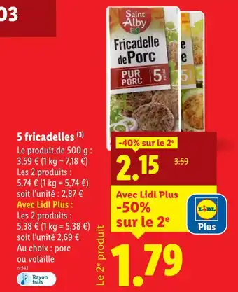 Lidl Saint Alby 5 fricadelles offre