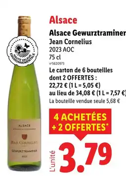 Lidl Jean Cornelius Alsace Gewurztraminer offre