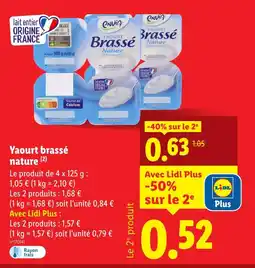 Lidl Envia Yaourt brassé nature offre