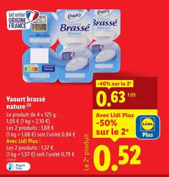 Lidl Envia Yaourt brassé nature offre