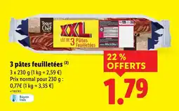 Lidl Toque du Chef 3 pâtes feuilletées offre