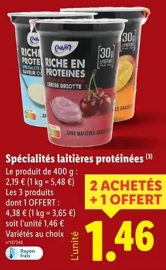 Lidl Envia Spécialités laitières protéinées offre