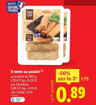 Lidl Toque du Chef 4 nems au poulet offre