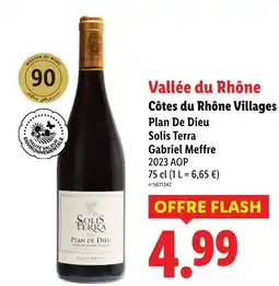 Lidl Gabriel Meffre Vallée du Rhône Côtes du Rhône Villages Plan De Dieu Solis Terra 2023 AOP offre