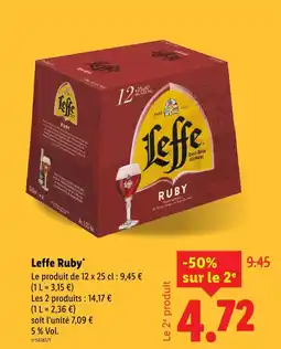 Lidl Leffe Leffe Ruby offre