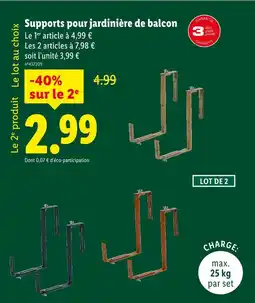 Lidl Parkside Supports pour jardinière de balcon offre