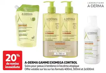 Auchan A-derma gamme exomega control offre