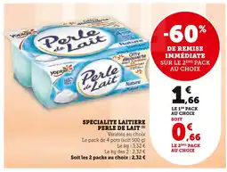 U Express PERLE DE LAIT Specialite laitiere offre