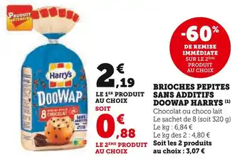 U Express DOOWAP HARRYS Brioches pepites sans additifs offre