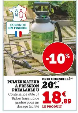 Super U U Pulvérisateur à pression préalable offre