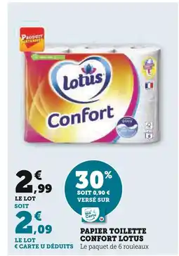 U Express CONFORT LOTUS Papier toilette offre