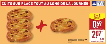 ALDI 4 pains aux raisins offre