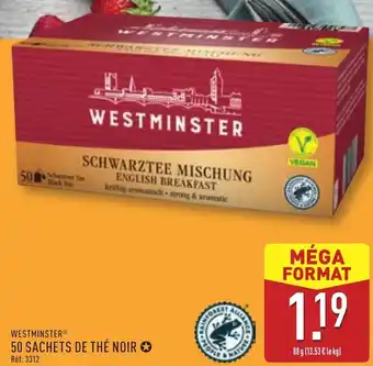 ALDI Westminster 50 sachets de thé noir offre