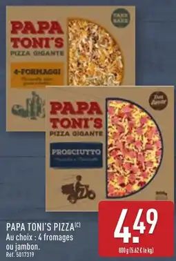 ALDI Papa toni's pizza offre