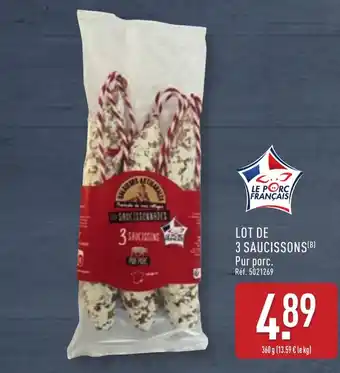 ALDI Lot de 3 saucissons offre