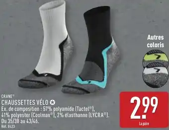 ALDI Crane chaussettes vélo offre