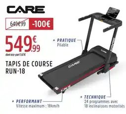 Intersport Care tapis de course run-18 offre