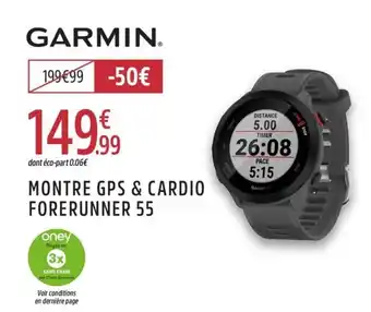 Intersport Garmin montre gps & cardio forerunner 55 offre