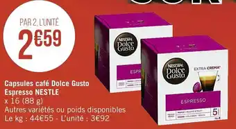 Capsules café dolce gusto espresso NESTLE