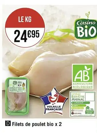 Filets de poulet bio x2