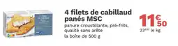 Picard 4 filets de cabillaud panés MSC offre