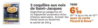 Picard 2 coquilles aux noix de Saint-Jacques offre