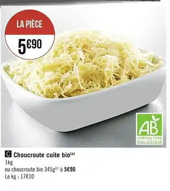 Choucroute cuite bio