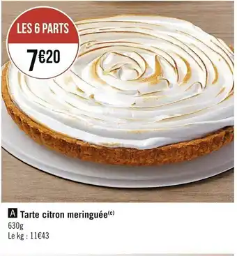 Tarte citron meringuée