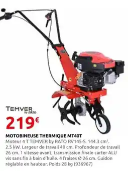 Rural Master Motobineuse thermique mt40t offre