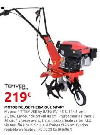 Rural Master Motobineuse thermique mt40t offre