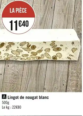 Lingot de nougat blanc