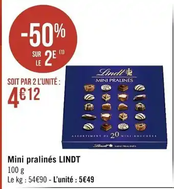 Casino Supermarchés Mini pralinés Lindt offre