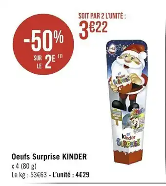 Casino Supermarchés Oeufs Surprise Kinder offre