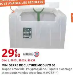 Rural Master Mini serre de culture modul'o 60 offre