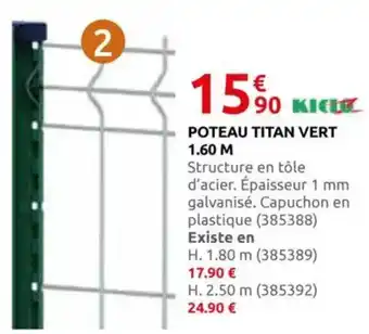 Rural Master Poteau titan vert 1.60 m offre