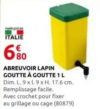 Rural Master Abreuvoir lapin goutte à goutte 1 L offre