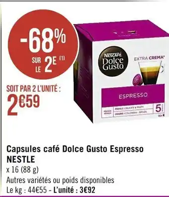 Capsules café Dolce Gusto Espresso