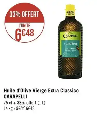Casino Supermarchés Huile d'Olive Vierge Extra Classico offre